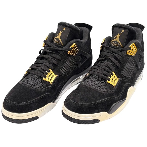 Jordan 4 Retro Royalty Black Metallic Gold 308497-032 Mens Size 13 Sneaker